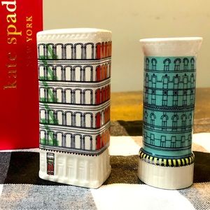 Kate Spade Hopscotch Drive About Town Buildings Salt & Pepper Shakers